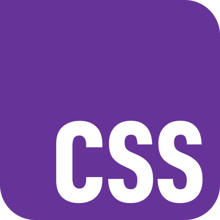 the new CSS logo, a purple rectangle with rounded corners except for the upper left one and the letters CSS