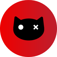 Schrödinger Hat logo - a cat with one eye as a circle and the other as a cross